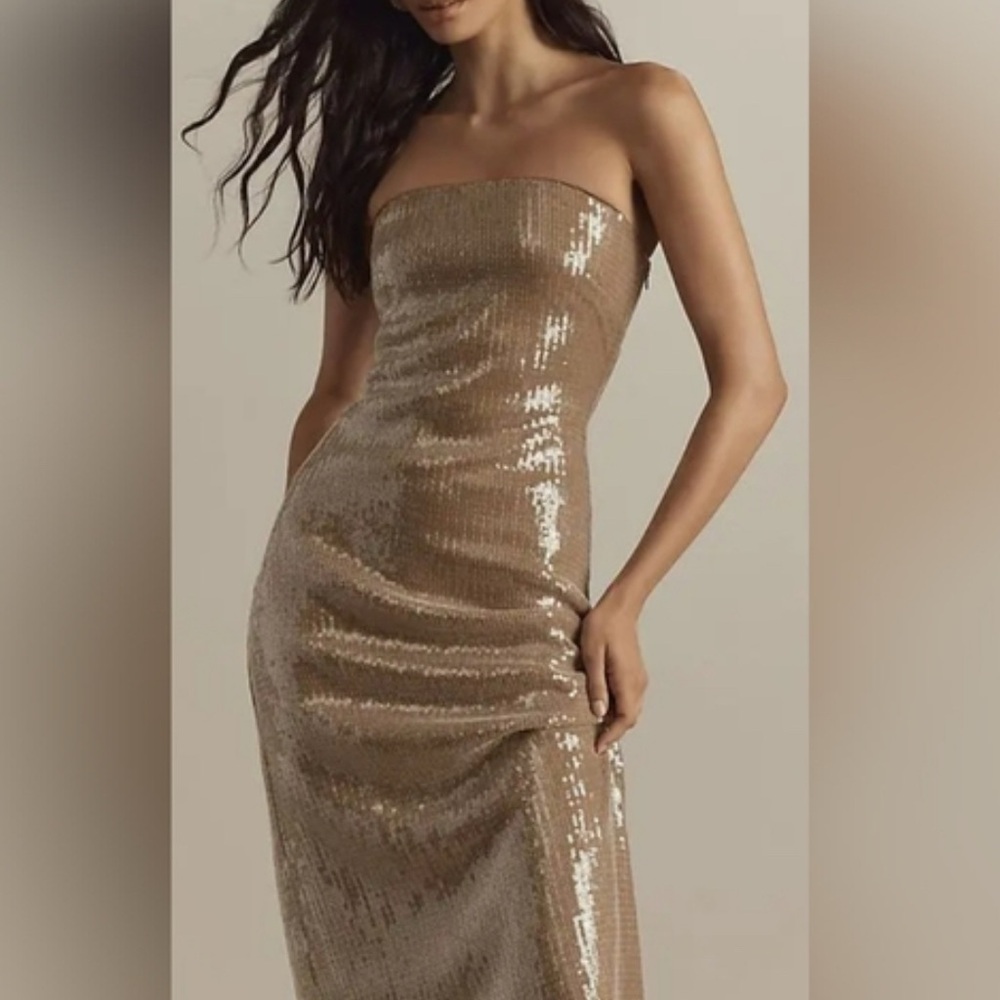 Shimmering Strapless Sequin Gown